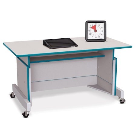 Jonti-Craft Rainbow Accents Apollo Single Computer Desk, Teal 3351JC005